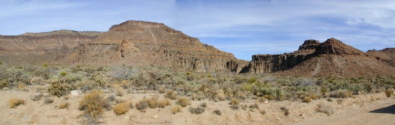 The chain of buttes the hides the hole-in-the-wall