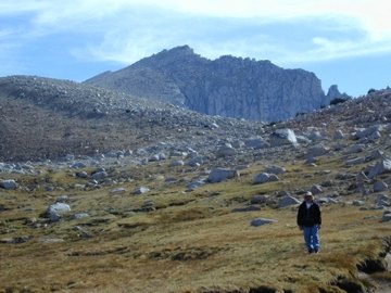 Pat Rowley with Mono Peak in the John Muir Wilderness