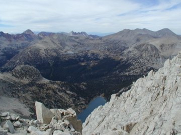 Fourth Recess Lake from Mono Peak in the John Muir  Wilderness