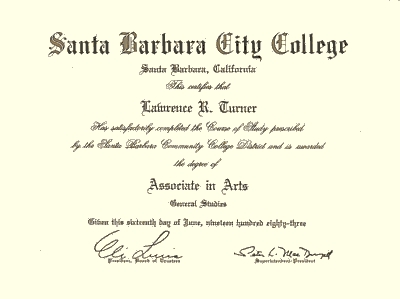 Santa Barbara City College Associate of the Arts