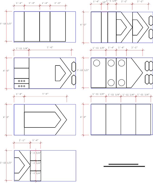 Plywood Cutting Plan for Walls, Doors, Cubbyholes and Shelves