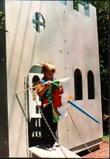 Prince Alan preparing to fly the Dragon Flag