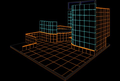 Perspective View of Luxury Bathroom. This bathroom was designed with the actual glass block and porcelien tile sizes drawn to scale to assure the design would work out.