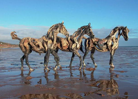 driftwood horses