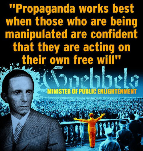 Propaganda works best when those who are being manipulated are confident that they are acting of their own free will