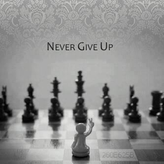 never give up